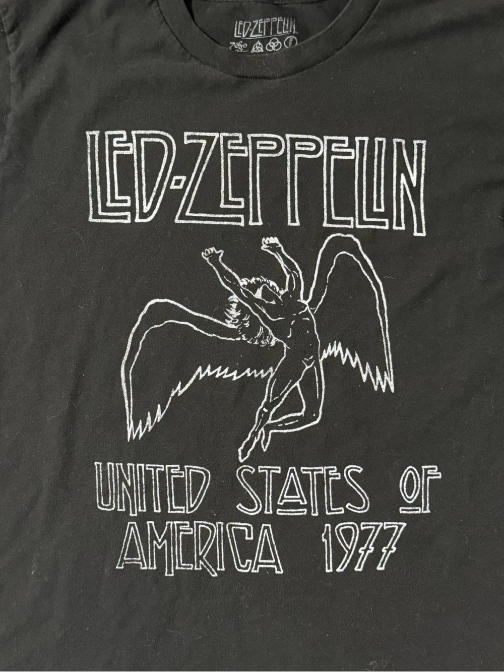 Led Zeppelin United States of America 1977 Black Graphic Tee T Shirt Medium M - Picture 2 of 3